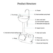 YXZQ Lavello da Campeggio Portatile da Esterno, Supporto per lavabo con portasciugamani e distributore di Sapone, Stazione lavamani Portatile a Pedale con capacità d'Acqua di 17 Litri, con rulli,