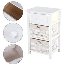 1 PZ Camere da Comodino Supporto 2 Tiers 1 Cassetto Camera da Letto Organizzatore Cabinet Canestro Cestino (Bianca)