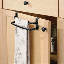 mDesign Appendino ideale come porta asciugamani bagno – Doppia barra portasciugamani da appendere alle ante – Ottimo anche per le salviette della cucina – nero opaco