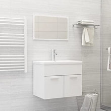 vidaXL Set Mobili da Bagno 2 pz Bianco in Truciolato