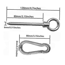 Amaca Ganci Insieme del Gancio di Sedie Ganci Heavy Duty in Acciaio Inox per I Set in Legno Altalena con Pneumatico Girevole Sedile Trapeze Yoga Argento