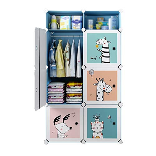 Locker Robusto Armadio Armadio Hanging Noleggio Home Camera Rimovibili Cubo di Vestiti di Plastica Scaffalature Dormitorio MUMUJIN (Size : 75X37X129CM)