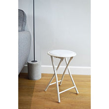 Harbour Housewares Sgabello Pieghevole Rotondo e Compatto - Bianco - 4 Pezzi