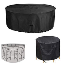 Copertura per mobili da giardino, copertura rotonda per tavolo da giardino, Oxford impermeabile, antivento e anti-UV, copertura circolare per tavolo