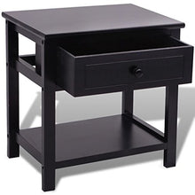 Comodino con Cassetto, Comodino in Legno, Comodini da Notte con Cassetto e Ripiano Organizzatore da Letto Comodini da Salotto, per Camera Da Letto, Moderno, Nero, 40x29x42cm