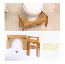 Sgabello per WC, in bambù, regolabile in altezza, contro emorroidi, ostruzioni, flatulenza (persone anziane, bambini, gravidanza), 45,5 cm x 28 cm x 24,5 cm