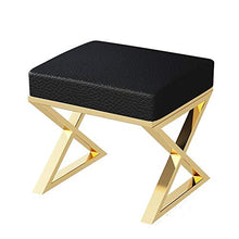 Jiangang- Moda poggiapiedi imbottito cuoio artificiale del sedile 丨 Ferro Sgabello Piazza Pouffe banco trucco Sgabello 丨 multifunzionale in pelle poggiapiedi scarpe Cambio Sgabello-45x40x45cm, Cuscino