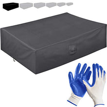 Copertura di protezione per mobili da giardino 250*200*80 cm–rivestimento in PVC–impermeabile/ esistente agli UV/resistente alle intemperie/con aperture di ventilazione + guanti da giardinaggio