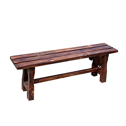Terrazza giardino 3 posti panchine da esterno, Sedile a doghe in legno massello anticorrosivo resistente alle intemperie, Panca per tavolo da pranzo in legno massello Panchina senza schienale