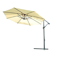 Outsunny Ombrellone Decentrato Parasole Protezione UV Giardino Poliestere e Alluminio Diametro: 3m Beige