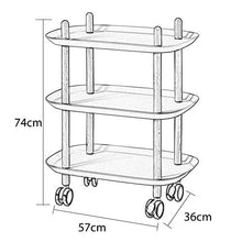 YIN YIN Carrello per ripiani Carrello for scaffali, attrezzatura di bellezza in plastica cremagliera a tre strati grande capacità cucina multifunzione soggiorno camera da letto salone di bellezza crem