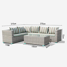 Set di Mobili da Giardino per Esterni, Set di 4 Pezzi da Giardino con Divano in Rattan Tavolino da caffè Balcone Cortile Divano Ad Angolo per Il Tempo Libero Set di Conversazione