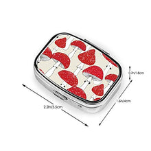 Scatola quadrata per pillole medicinali funghi rossi moda pillola organizer viaggio pillola dispenser per vitamine integratori