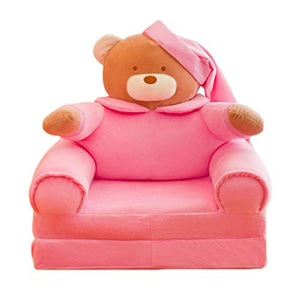 TOYANDONA Pieghevole Bambini Divano Copre Divano Schienale Sedia Pieghevole Simpatico Cartone Animato Neonato Seggiolino per Soggiorno Camera da Letto (Rosa)