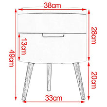 WOLTU TS50ws-2 Set di 2 Comodini Bianchi a 2 Ripiani Contenitore Rotondo Organizzatore da Letto Tavolino da Salotto in Legno