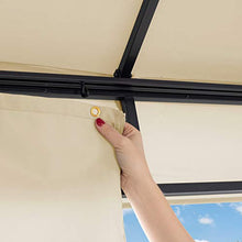 Gazebo da Giardino 4x4m Alu Premium con Copertura del Tetto Impermeabile ca. 220 g/m² - 4 pareti Laterali crema - Profilo da ca. 9x9cm