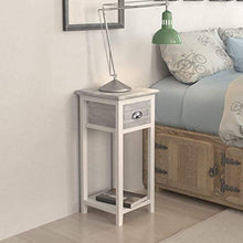 Attrezzatura Comodini Comodino autoportante Comodino da Terra Comodino da Comodino in Legno Comodino con cassetto Spazio per riporre la Camera da Letto Soggiorno Corridoio Grigio e Bianco