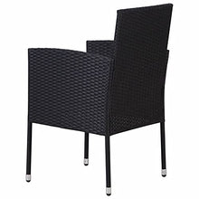 Tidyard 4 pz Sedie da Giardino in Polyrattan Nero con Cuscini 52x56x88 cm,Sedie da Esterno,Sedie in Rattan,Poltrocine da Giardino,Poltrocine da Esterno,Poltrocine Rattan,Sedie da Pranzo da Giardino