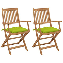 vidaXL Sedie da Giardino Pieghevoli 2 pz con Cuscini Massello Acacia