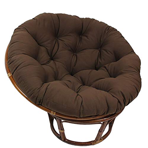 Nido D'uovo Cuscino Poltrona con La Corda, Addensare All'Aperto Papasan Cuscini per Sedia, Impermeabile Rotondo Swing Cuscino Sedia per Appendere L'amaca Patio Giardino,Coffe,120x120cm(47x47inch)