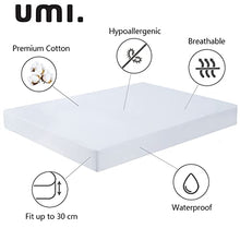 Amazon Brand - Umi Coprimaterasso impermeabile a cinque lati,Traspirante, Anallergico,Cotone - 180x200cm