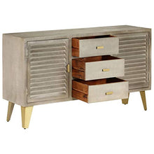 Tidyard Cassettiera Legno Massello di Mango, Acciaio e Ottone | 140 x 40 x 80 cm