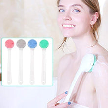 ASFD Spazzola per Doccia con Manico Lungo in Silicone Spazzola per Doccia con spazzolino da Bagno in Legno Rosa