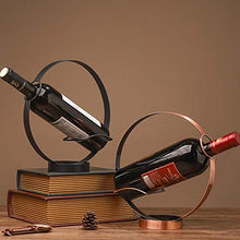 Portabottiglie Vino Supporto del Vino, Cerchio del Metallo del Vino Server, Server Bottiglia, Bevande Presentazione, Design Semplice ed Elegante, Adatto a Quasi Tutte Le Bottiglie,Ottone