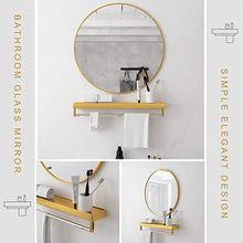 WLABCD Specchio, Bagno, Muro, Specchio per il Trucco, Toletta, 15.7 '' - 27.6 '' con Scaffale Rotondo Oro,70 Cm.