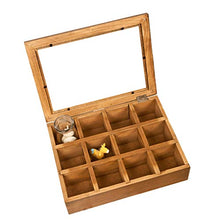 TXXM - Scatola portagioie in legno, 27 x 20 x 7 cm, con coperchio in vetro, confezione da 12