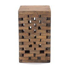 Sgabello in legno rustico, 48 x 28 x 27,5 cm (A x L x P), in legno riciclato