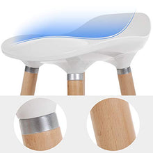 SONGMICS 2 x Sgabello da Bar con Gambe in Legno Sedile in ABS Sedia Alta Cucina Altezza di 73 cm Bianco LJB20W
