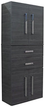 FACKELMANN Armadietto doppio Lugano con sistema di chiusura Soft-Close. Dimensioni (L x A x P): ca. 70 x 169 x 32 cm. Armadietto di alta qualità per il bagno o il bagno/corpo: grigio/frontale: grigio
