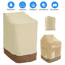 Coprisedia Impilabile Impermeabile E Reclinabile 420D Oxford, Copertura Per Sedie Da Giardino/Balcone, Proteggere La Sedia Da Vento / Raggi Uv / Polvere / Foglie, 114*85*65cm, Beige+Marrone