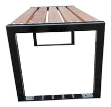 GardeTech Panca da Giardino con Schienale | 150 cm di Lunghezza | in Legno massello e Acciaio Massiccio Verniciato | Abete Rosso | Modern
