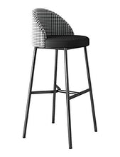 MYAOU Sedie da Cucina Sgabelli da Bar Neri con Schienale Sgabello da Bar in Pelle Grigia per caffè da Salotto Sedie da bancone con poggiapiedi e Base in Metallo, 65 cm / 75 cm