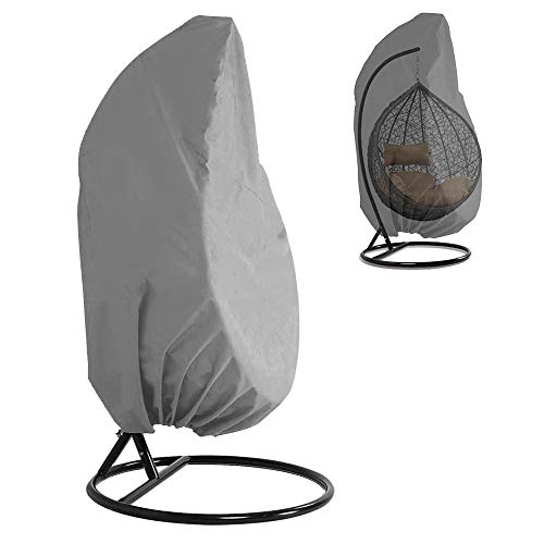 Copertura Dondolo Della Sedia Fodera per Sedia Sospesa Panno Oxford Impermeabile Fodera di Protezione per Sedia Terrazza Copertura Antipolvere per Sedia a Dondolo con Soulisse 190 x 115 cm (Grigio)