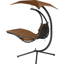 TecTake 800699 Sdraio Sospesa, Parasole Protezione Raggi UV, Sagomatura Ergonomica, Materassino Imbottito e Cuscino Poggiatesta - Disponibile Diversi Colori (Marrone | No. 403075)