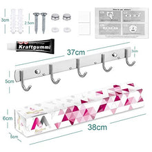Appendiabiti a Parete(5 ganci)Attaccapanni da muro moderno，Viene fornito con colla e viti，Adatto per cucina, porta, camera, corridoio, bagno ecc.