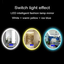 AYYEBO 500 X 700 mm Ovale Illuminato LED Specchio da Bagno, Schermo di Tocco Demister Bluetooth Multifunzione Specchi da Parete (Color : Warm Light, Size : 500X700MM)