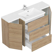 Set mobili bagno Emilia premontato , armadietto a specchio a LED, rovere chiaro