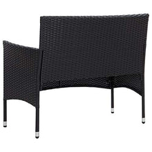 Festnight Panchina da Giardino con Braccioli Panchina da Esterno in Polyrattan 103 x 58 x 81 cm Panca da Balcone Colore Nera