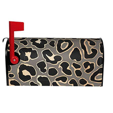Design leopardo senza cuciture in oro e vettoriale progettato appositamente per cassetta delle poste, copertura per cassetta postale per giardino, giardino, cortile, dimensioni standard 51 x 45 cm