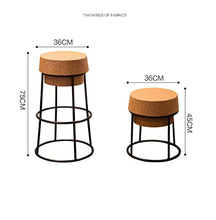 Sedia da pranzo, sedia bracciolo, sedia a bracciolo, seggiolone, sgabello bar sgabello bar sgabello sedia colazione caffetteria caffetteria counter home pub altezza rotonda sughero sedile nero in meta