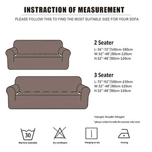 WONGS BEDDING Fodera per Divano con Stampa Foglie per Poliestere Morbido a 1 Pezzo a 2 posti con Rivestimento Inferiore Elastico Fodera per Divano Protezione Universale per mobili (Foglie 145-185cm)