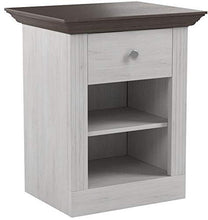 Steens Monaco 31700113 - Comodino, 62 x 56 x 46,5 cm, colore: Bianco/Marrone scuro Bianco/grigio