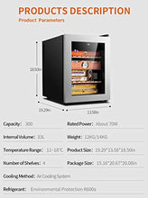 Armadio Idratante Sigaro Elettronico, Controllo Della Temperatura Intelligente, Rack Di Cigari Di Legno in Legno Di Cedro A 4 Strati, Touch Screen, Struttura Indipendente, 33L