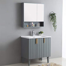 Set di Mobiletti Specchio e Lavabo Mobile da Bagno in Legno per Mobile per Mobile per Mobile per Mobile per Mobile da Bagno (Color : Gray, Size : 50x81x84cm)