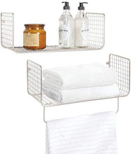 hhkty Set da 2 Pezzi di mensole a Parete □ Deposito a Muro for cucine, bagni, Locali Locali e Altro □ Scaffalatura del Bagno con Asciugamani □ Argento Opaco (Color : Satin)