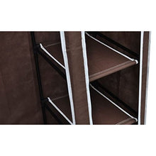 Lingjiushopping Armadio pieghevole marrone Dimensioni: 110 x 45 x 175 cm, materiale: tessuto non tessuto, tubo di acciaio.
